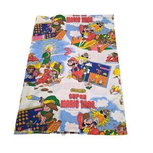 1988 Nintendo Flat Sheet Super Mario Zelda Vintage 39 X 76in Made In USA